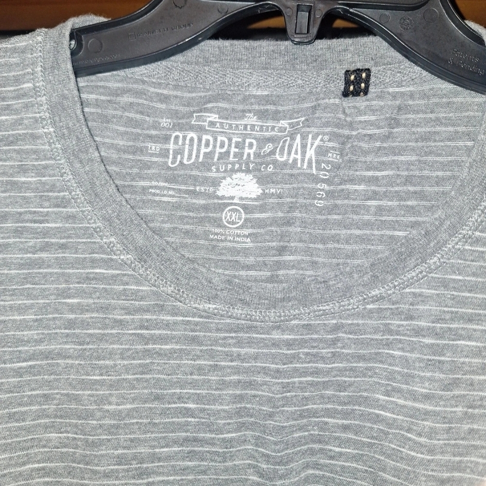 Copper & Oak Men’s Gray Striped Short Sleeve Tee